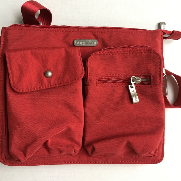SAMPLE Baggallini Crossbody Bag Nylon Travel Red - Picture 2 of 10